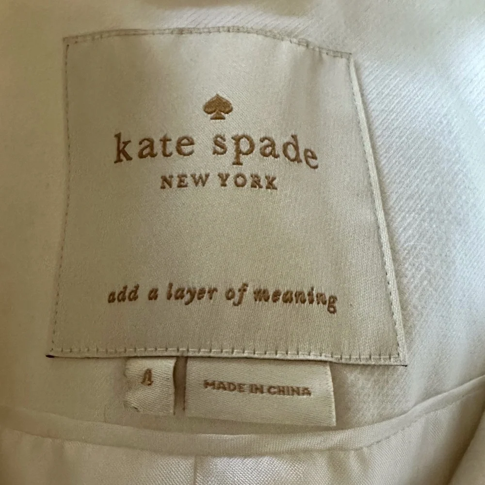 Kate Spade New York Monaco Shipley White and Gray Trench Coat